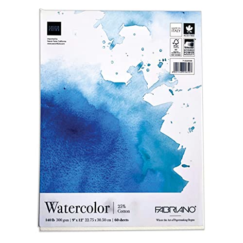 Fabriano Studio Watercolor Fat Pad, 140 lb., 9" x 12" - style: Watercolor