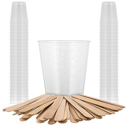 Pouring Masters 5 Oz (150 ml) Liquid Measuring Cups, 50 Pack with 25 Sticks - size: 5-Ounce - Cup