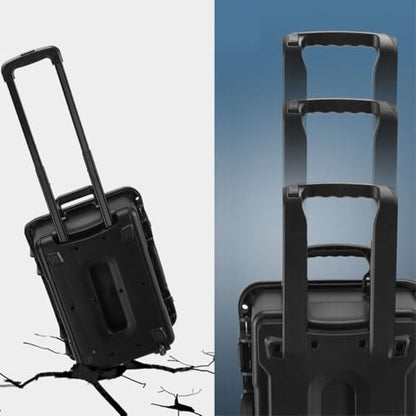21" L x 16" W x 10" H Large Hard Case with Foam, Portable Rolling Hard Case with Wheels, Waterproof Shockproof Dustproof, Suitable for Cameras, Lenses, Camcorder, Instrument, Telescopes - size: 21 Inch