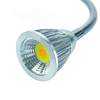 QUANS 5W 3 Colors LED Clip on Tube Flexible Work Desk Table Bed Light SR - color: Silver