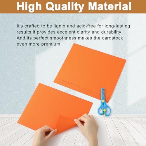 Silunkia 40 Sheets Orange Cardstock 8.5 x 11 Craft Paper 75lb - color: Orange