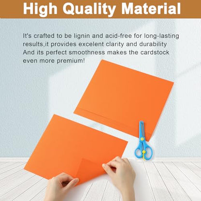 Silunkia 40 Sheets Orange Cardstock 8.5 x 11 Craft Paper 75lb - color: Orange