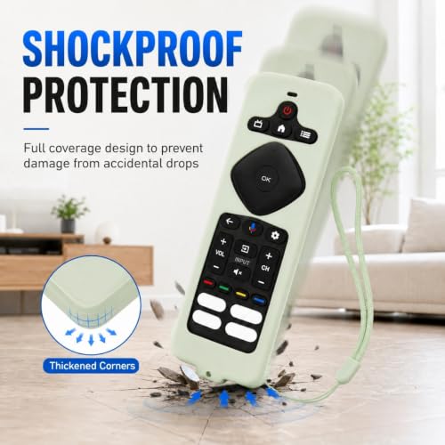 Silicone Case for Philips TV Remote URMT26CND002 (Glow Green) - color: Glow Green