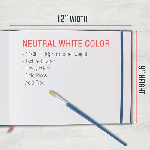 U.S. Art Supply 9" x 12" Watercolor Book (2 Pack, 76 Sheets Each) - size: 9-x-12-inch