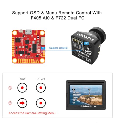 FOXEER FPV Camera Razer Mini V3 1200TVL 1/3" CMOS Sensor 2.1mm Lens 4:3 PAL/NTSC Switchable OSD Board Support Ultra Light Nano FPV Camera for RC FPV Racing Drone