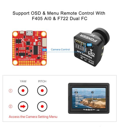 FOXEER FPV Camera Razer Mini V3 1200TVL 1/3" CMOS Sensor 2.1mm Lens 4:3 PAL/NTSC Switchable OSD Board Support Ultra Light Nano FPV Camera for RC FPV Racing Drone