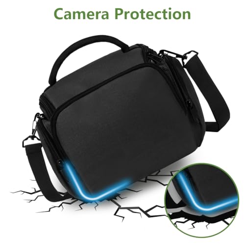 Ainiv DSLR Camera Bag, Large Waterproof Anti-Shock SLR Camera Case, Black - color: Black