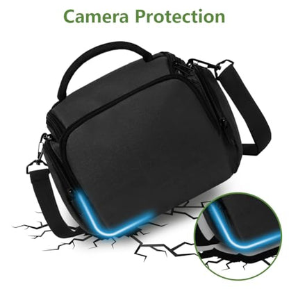 Ainiv DSLR Camera Bag, Large Waterproof Anti-Shock SLR Camera Case, Black - color: Black