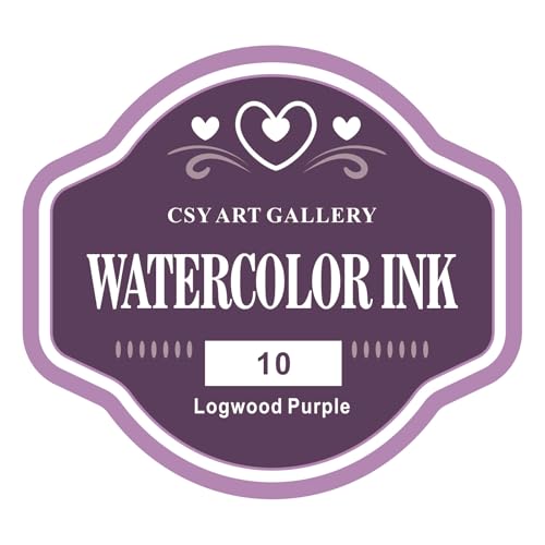 Watercolor Drawing Ink 35ML Water Color Inks for Drawing, Design (10 Logwood Purple)