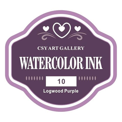 Watercolor Drawing Ink 35ML Water Color Inks for Drawing, Design (10 Logwood Purple)