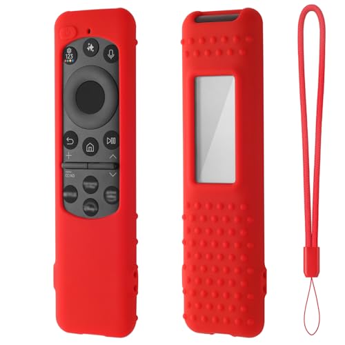 Hi Color Silicone Cover for 5.5 INCH Samsung TM2560E Solarcell Remote 2025 Compatible with TM2360E BN59-01432A Samsung TV Remote Soft Anti-Slip Light Weight Silicone Case Sleeve (red) - color: red