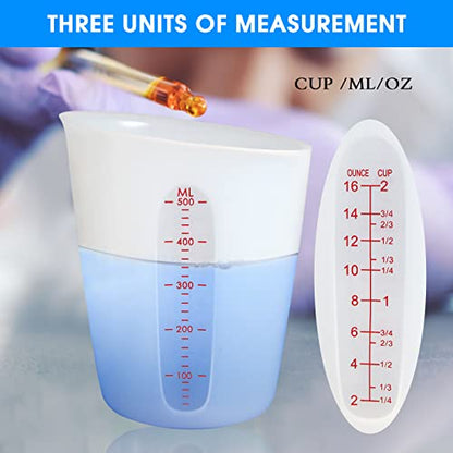 Food-Grade Silicone Measuring Cups for Chocolate Melting 2 Cup + 1 Cup - color: 2 PCS