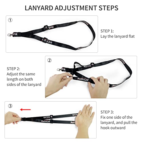 Eighteenup Radiolink 2 Pcs Adjustable Strap Lanyard for Universal RC Transmitter Neck Sling Belt Hook Mount Lanyard for DJI FPV Controller Accessories, Black, Small