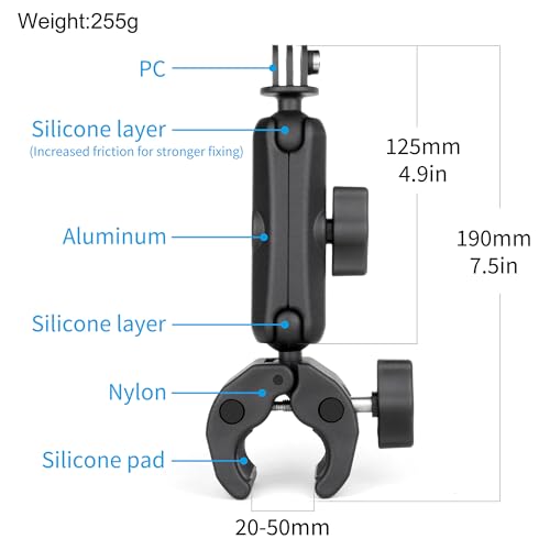 SOONSUN Heavy-Duty Super Clamp Mount for Insta360 and GoPro Action Cameras