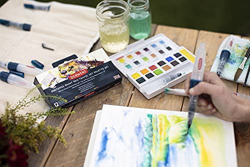 Derwent Inktense Paint 12 Pan Palette #2 (New) - size: 1 Count (Pack of 1), style: 12 Half Pans #02