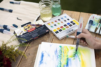 Derwent Inktense Paint 12 Pan Palette #2 (New) - size: 1 Count (Pack of 1), style: 12 Half Pans #02