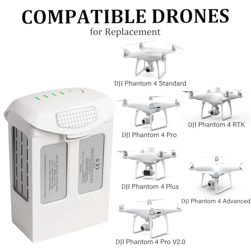 Phantom 4 Battery, 2 Pack 5870mAh-15.2V Intelligent Flight Drone Battery Replacement for DJI Phantom 4 Standard/Pro/RTK/Advanced/Pro v2.0 - color: 2 Pack