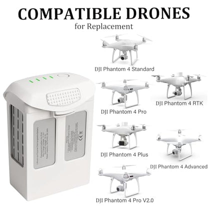 Phantom 4 Battery, 2 Pack 5870mAh-15.2V Intelligent Flight Drone Battery Replacement for DJI Phantom 4 Standard/Pro/RTK/Advanced/Pro v2.0 - color: 2 Pack