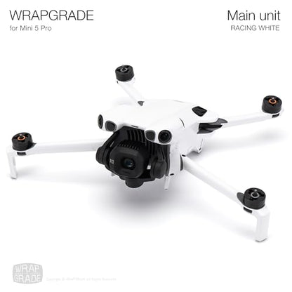 WRAPGRADE Skin Stickers Compatible with DJI Mini 5 Pro (Racing White) - color: Racing White