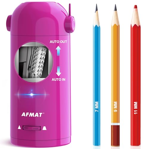 AFMAT Fully Automatic Pencil Sharpener, 2 Pack (Purple and Black)