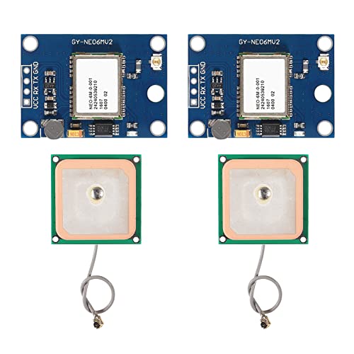 2Pcs GY-NEO6MV2 NEO-6M GPS Module with Flight Control for EEPROM MWC APM2.5 Large Antenna NEO6MV2 - color: NEO-6M