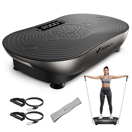 Merach V33 Pro Vibration Plate Exercise Machine with Touchscreen, 99 Speeds - color: Arc-Silver Black