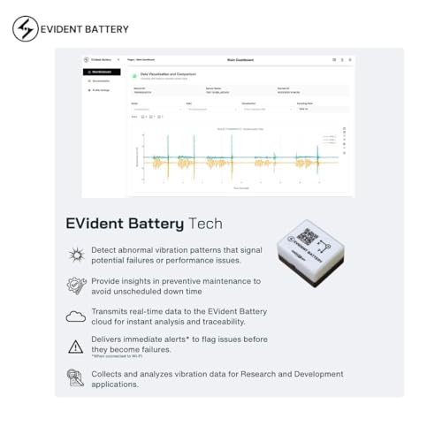 EVB Wi-Fi Vibration & Motion Sensor up to 6.66kHz | 6-Axis IMU (Accelerometer + Gyroscope) | Wi-Fi and AP Mode | API Software Portal | Sensor for Engineering Applications, EVs, & R&D Labs