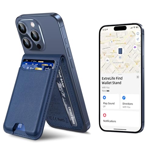 ExtreLife for Magsafe Wallet, Works with Apple Find My, 6 Cards Holder - color: Navy Blue