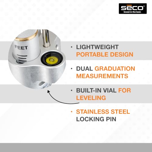 SECO 5129‑52 Carbon Fiber One Section Robotics Prism Pole - 10ths Grad