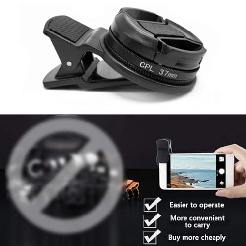 37MM with Clip Durable Polarizer Phone Circular Camera Professional Universal Accessories Black Lens Portable CPL Filter