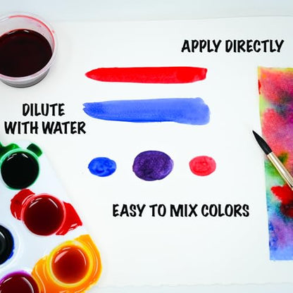 Handy Art Washable Liquid Watercolor Paint, Orange, 8 oz Bottle - color: Orange