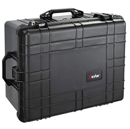 Eylar XL 23.75" Protective Roller Camera Hard Case for Cameras, Drones, Tools, and AV Equipment with IP67 Waterproof, Shock Resistant, and Customizable Foam Inserts (Black)