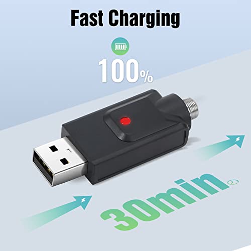 3-Pack Smart USB Thread Charger, Intelligent Battery Charger with LED Conversion Indicator Light, Fast Charging Overcharge Protection for Household Wireless Soldering Iron, Black