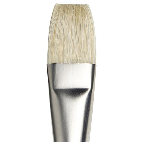 Winsor & Newton Artists' Oil Hog Paint Brush, Long Handle Size 12, Flat - size: #12, style: Flat