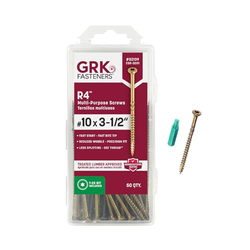 GRK Fasteners R4™ #10 x 3-1/2" Multi-Purpose Framing Screws, 50 PCS - size: #10 x 3-1/2" 50 count