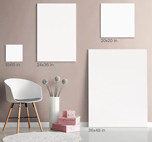 ARTEZA Square Stretched Canvas for Painting, 10 x 10 in, Pack of 8 - color: White - Classic, size: 10 x 10 (Pack of 8)