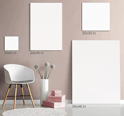 ARTEZA Square Stretched Canvas for Painting, 10 x 10 in, Pack of 8 - color: White - Classic, size: 10 x 10 (Pack of 8)