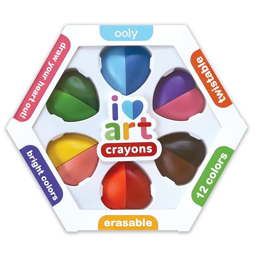 Ooly I Heart Art Erasable Twistable Crayons, Set of 12 - style: Heart Crayons