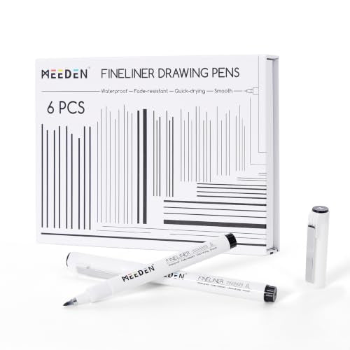 MEEDEN Micro Fineliner Drawing Pens: 0.5-2mm M Nib, 6 Pack, Black Ink - style: M Elastic Nib
