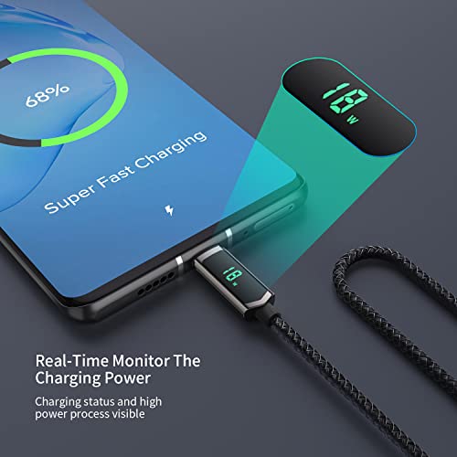 SOOPII 100W USB C Cable with LED Display,Nylon Braided,Black [4FT,2Pack] - color: Black, size: 4 Feet (2-Pack) 100W