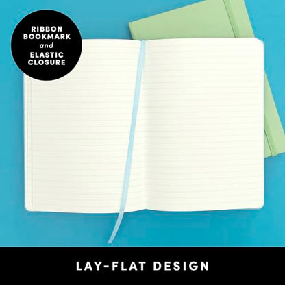 PAPERAGE Lined Journal Notebook, Hardcover Journal for Women & Men, 160 Pages, (5.6 in x 8 in), College Ruled Journaling Notebook for Work, School Supplies & Note Taking, (Light Blue) - color: Light Blue, style: A. Lined