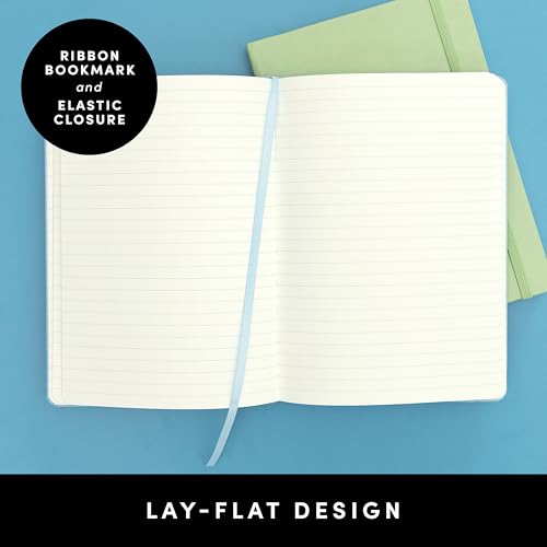 PAPERAGE Lined Journal Notebook, Hardcover Journal for Women & Men, 160 Pages, (5.6 in x 8 in), College Ruled Journaling Notebook for Work, School Supplies & Note Taking, (Turquoise) - color: Turquoise, style: A. Lined