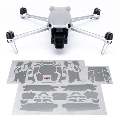 WRAPGRADE Skin Stickers Compatible with DJI Air 3 | Full Wrap (Airforce Silver) - color: Airforce Silver