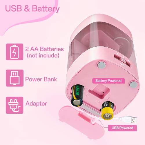 Deli Electric Pencil Sharpener, Automatic Pencil Sharpeners, Light Pink - color: Light Pink