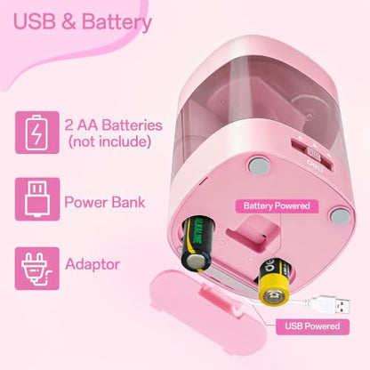 Deli Electric Pencil Sharpener, Automatic Pencil Sharpeners, Light Pink - color: Light Pink