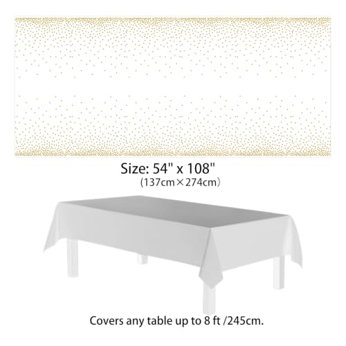 4 Pack Gold Plastic Tablecloths, Waterproof Disposable Party Table Covers - color: Gold, size: 54" x 108" (4 Pack)