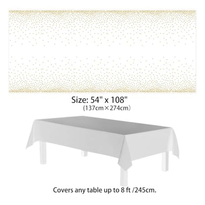 4 Pack Gold Plastic Tablecloths, Waterproof Disposable Party Table Covers - color: Gold, size: 54" x 108" (4 Pack)