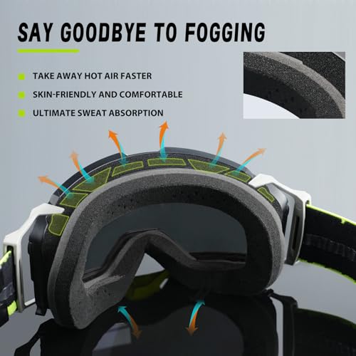 Motocross Goggles Anti-Fog Motorcycle Protective Eyewear for Men - color: Sliver