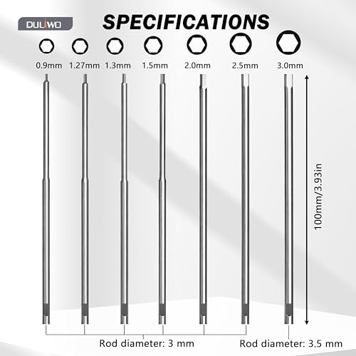 RC Hex Driver Screwdriver Bits 0.9–3.0mm Replacement 7PCS - color: 7-pcs Hss Bits