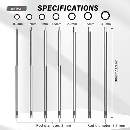 RC Hex Driver Screwdriver Bits 0.9–3.0mm Replacement 7PCS - color: 7-pcs Hss Bits